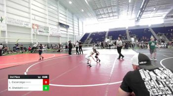 43 lbs 2nd Place - Levi Escarcega, Manu WC vs Kekoa Sheldahl, Mantanona TC