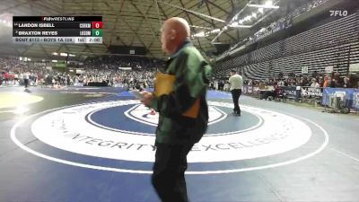 Boys 1A 106 lbs Champ. Round 2 - Braxton Reyes, Lakeside (Nine Mile Falls) vs Landon Isbell, Castle Rock