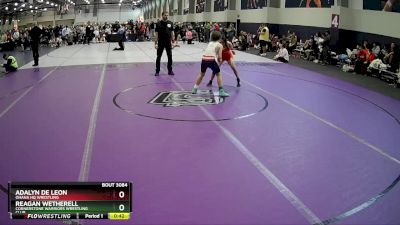 100 lbs Cons. Round 2 - Reagan Wetherell, Cornerstone Warriors Wrestling Club vs Adalyn De Leon, Ohana HQ Wrestling