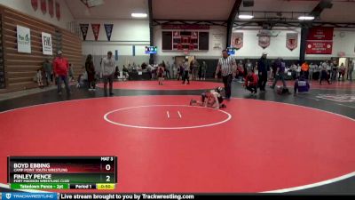 3 lbs Quarterfinal - Boyd Ebbing, Camp Point Youth Wrestling vs Finley Pence, Fort Madison Wrestling Club