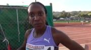 Korene Hinds after world leading 9.42 to win steeplechase at 2012 Mt. Sac Relays