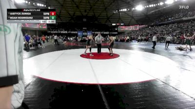 Boys 2A 132 lbs Semifinal - Justyce Zuniga, Toppenish vs Noah Rodriguez, Toppenish