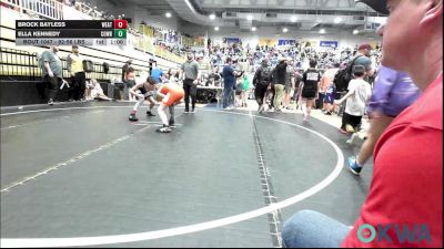 92-96 lbs Rr Rnd 3 - Brock Bayless, Weatherford Youth Wrestling vs Ella Kennedy, Cowboy Wrestling Club