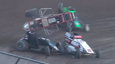 Wild Sprint Car Flip At Tri-State Speedway