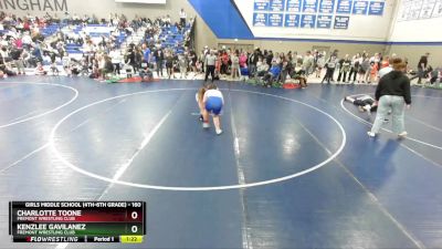 160 lbs Round 2 - Charlotte Toone, Fremont Wrestling Club vs Kenzlee Gavilanez, Fremont Wrestling Club