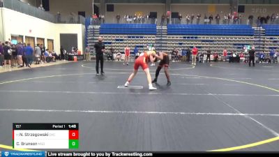 157 lbs Quarterfinal - Nolan Strzegowski, Calvert Hall College vs Corson Brunson, Maryland School For The Deaf