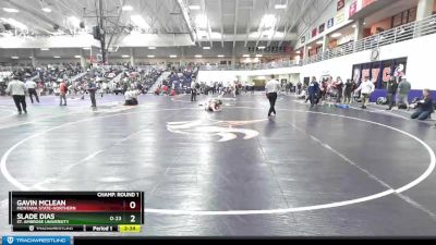 157 lbs Champ. Round 1 - Slade Dias, St. Ambrose University vs Gavin Mclean, Montana State-Northern