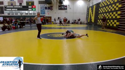 120 lbs Cons. Round 3 - Abbie Seiple, North Hunterdon vs Amanda Zarzuela, North Hunterdon