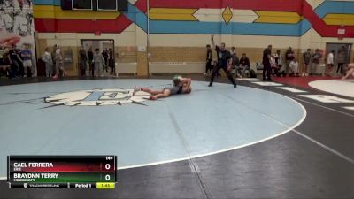 144 lbs Quarterfinal - Cael Ferrera, Erie vs Braydnn Terry, Moorcroft