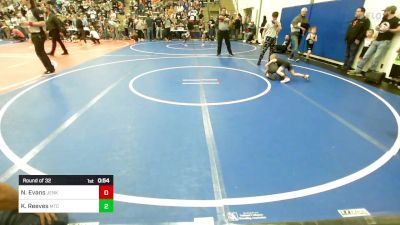 46 lbs Round Of 32 - Nicholas Evans, Jenks Trojan Wrestling Club vs Kolt Reeves, Miami Takedown Club