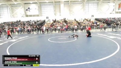 50 lbs Cons. Round 3 - Rowan Prak, Honeoye Falls-Lima Wrestling Club vs Ahmad Syed, Buffalo Nomads Wrestling