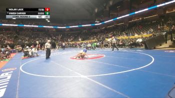 132 Class 1 lbs Cons. Round 2 - Owen Carver, Blair Oaks vs Nolan Laux, Fatima