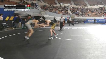 134-D4 Champ. Round 1 - Mason Orona, Round Valley High School vs Micah Salcido, Parker High School