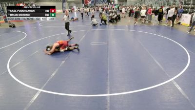 16U Boys - 132 lbs Quarters - Brian Moreno, Team Idaho Wrestling Club vs Cael Puderbaugh, Bobcat Wrestling Club