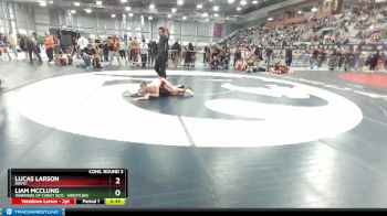 77 lbs Cons. Round 3 - Liam McClung, Warriors Of Christ WOC- Wrestling vs Lucas Larson, INWTC