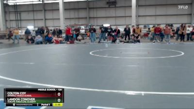 126 lbs Semifinal - Colton Coy, Kimberly Middle School vs Landon Conover, Sublime Wrestling Academy