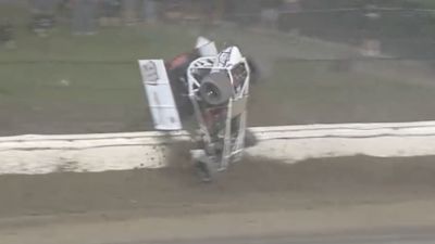 Joel Myers Jr. Flips While Running Second In Thursday Dirt Cup Prelim