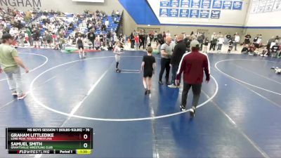 76 lbs Cons. Round 3 - Graham Littledike, Lone Peak Youth Wrestling vs Samuel Smith, Grantsville Wrestling Club