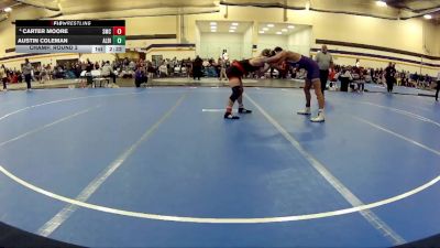 141 lbs Champ. Round 2 - Austin Coleman, Albion College vs Carter Moore, Southwestern Michigan College