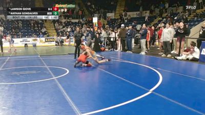 106 lbs Quarterfinal - Lawson Giove, Whitman-Hanson vs Nathan Gonsalves, Middleborough