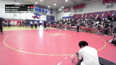 150 lbs Round 2 - Isaac Hernandez, ASG vs Brody Carson, Silverback Wrestling Club