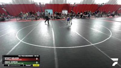 50-53 lbs Round 3 - Wyatt Nelson, Waunakee Wrestling Club vs Diego Garcia, North Boone Wrestling Club