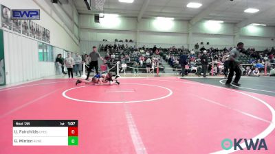 73 lbs Rr Rnd 5 - Ukiah Fairchilds, Checotah Matcats vs Gunner Minton, Runestone