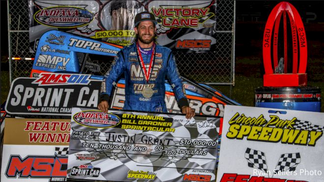 Justin Grant Scores First Lincoln Park Speedway USAC Sprint Car Win