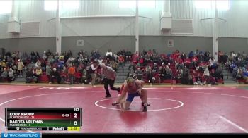 197 lbs Finals (2 Team) - Dakota Veltman, Muskegon CC vs Kody Krupp, Olivet College