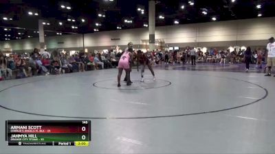 145 lbs Round 5 (8 Team) - Armani Scott, Charlie`s Angels-FL Blk vs Jahmya Hill, Orange City Titans