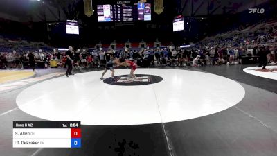 132 lbs Cons 8 #2 - Stockton Allen, OK vs Tyler Dekraker, PA