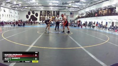 285 lbs Round 5 (6 Team) - Scotty Barrett, Adrian vs Hunter Probasco, Ohio Northern