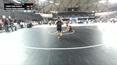 Girls 4A 190 lbs Champ. Round 2 - Avery Vega Padilla, Camas (Girls) vs Tiffany Perez-Guerrero, Lake Stevens (Girls)