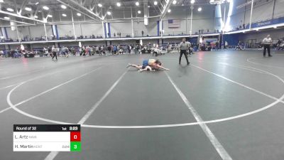 184 lbs Round Of 32 - Luke Artz, Naval Academy vs Holden Martin, Kent State