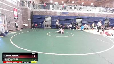 80 lbs Quarterfinal - Mikey Cowden, 208 Badgers vs Karver Peasley, Okanogan Underground