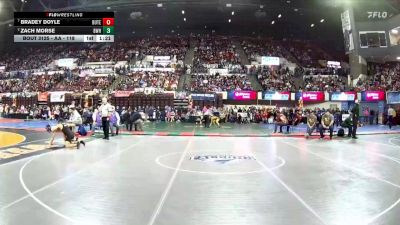 AA - 118 lbs Quarterfinal - Bradey Doyle, Butte vs Zach Morse, Billings West