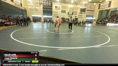 190 lbs Quarterfinal - Cade Femrite, Ellensburg vs Kalub Lamb, West Valley (Yakima)