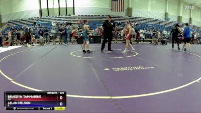 100 lbs Champ. Round 2 - Braedyn Tammarine, OH vs Lelan Nelson, IL