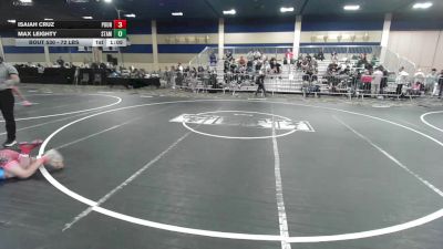 72 lbs Quarterfinal - Isaiah Cruz, Pounders WC vs Max Leighty, Stampede WC