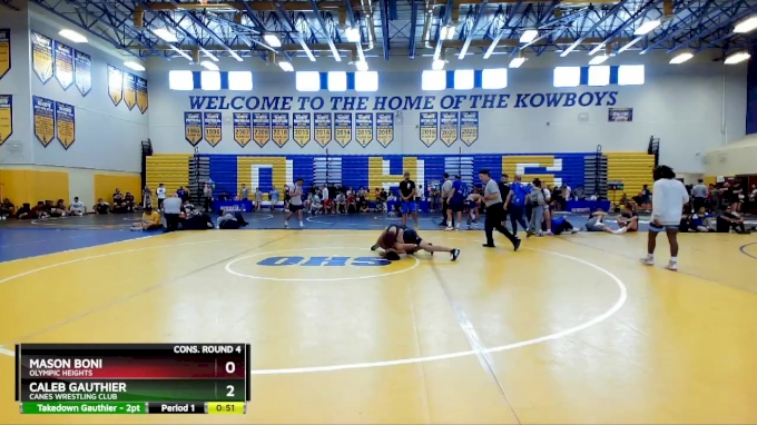 113 lbs Cons. Round 4 - Mason Boni, Olympic Heights vs Caleb Gauthier ...