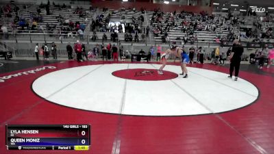 183 lbs Round 3 - Lyla Hensen, MI vs Queen Moniz, WA