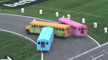 Landon Cassill Wins School Bus Race At Charlotte Motor Speedway