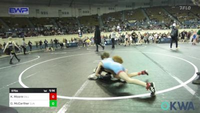 67 lbs Semifinal - Kace Moore, Collinsville Cardinal Youth Wrestling vs Daxon McCarther, Clinton Youth Wrestling