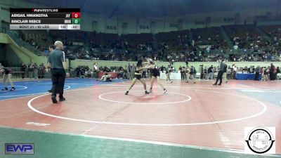 92 lbs Consi Of 8 #1 - Abigail Hniangtha, Jay Junior High vs Sinclair Reece, Broken Arrow Girls Junior High