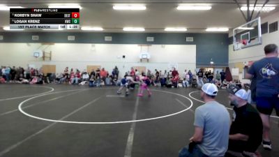 120 lbs 5th Place Match - Korbyn Shaw, Declo Stingers vs Logan Krenz, Hawk Wrestling Club