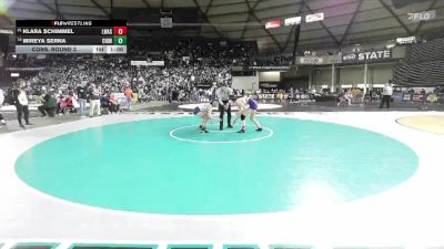 Girls 4A 125 lbs Cons. Round 3 - Klara Schimmel, Lake Washington (Girls) vs Mireya Serna, Chiawana (Girls)