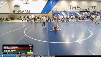 50-53 lbs Round 1 - Soren Peterson, Juab Wrestling Club vs Adeline Sharp, Uintah Wrestling