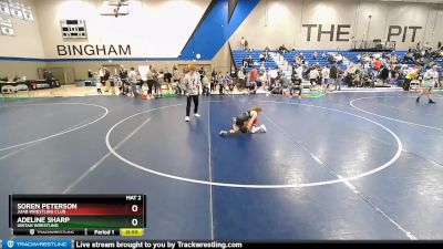 50-53 lbs Round 1 - Soren Peterson, Juab Wrestling Club vs Adeline Sharp, Uintah Wrestling