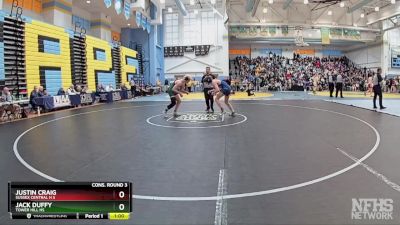 150 lbs Cons. Round 3 - Justin Craig, Sussex Central H S vs Jack Duffy, Tower Hill Hs