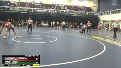 141 lbs Cons. Round 4 - Aaron Lopez, Santa Ana College vs Emmanuel Plascencia, Fresno City College